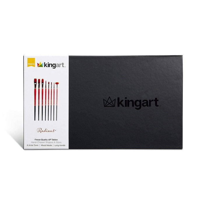 KINGART® Radiant™ Taklon Long Handle Brushes, Gift Box, Set of 8 - KINGART