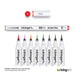 KINGART® Inkline™ Fine Line Art & Graphic Pens, Archival Japanese Ink, Set of 8 Unique Colors, Size B Brush Tips - KINGART