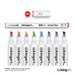 KINGART® Inkline™ Fine Line Art & Graphic Pens, Archival Japanese Ink, Set of 8 Vivid Colors, Size 3mm Chisel Tip - KINGART