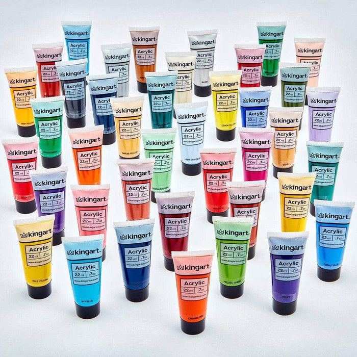 KINGART® PRO Artist Acrylic Paint, 22ml (0.74oz), Set of 48 Unique Colors - KINGART