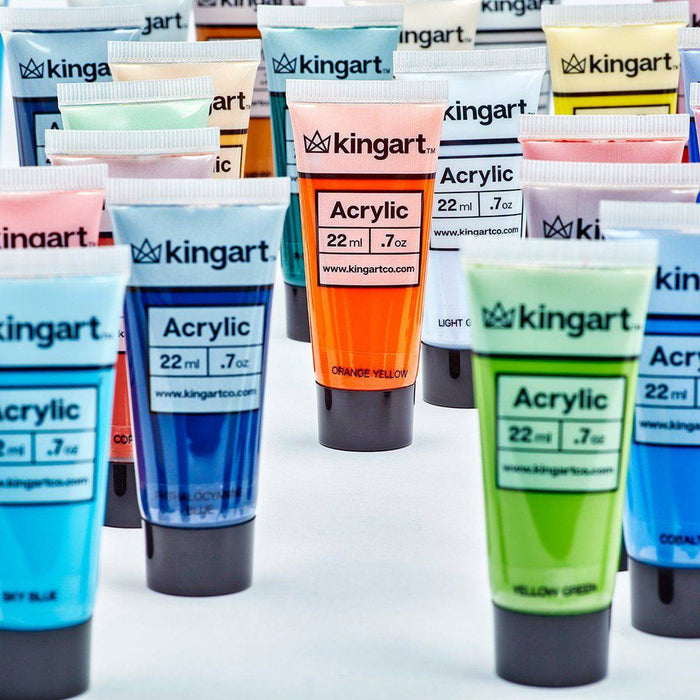 KINGART® PRO Artist Acrylic Paint, 22ml (0.74oz), Set of 48 Unique Colors - KINGART