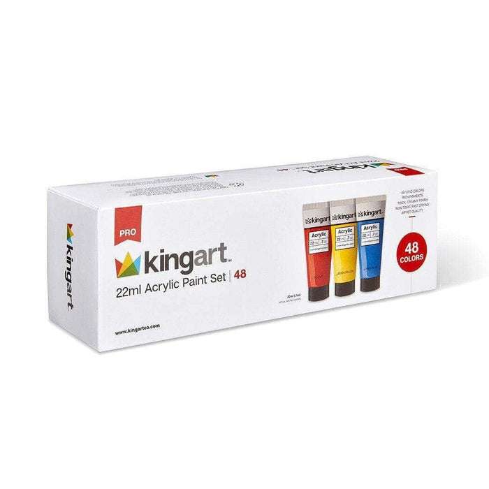 KINGART® PRO Artist Acrylic Paint, 22ml (0.74oz), Set of 48 Unique Colors - KINGART