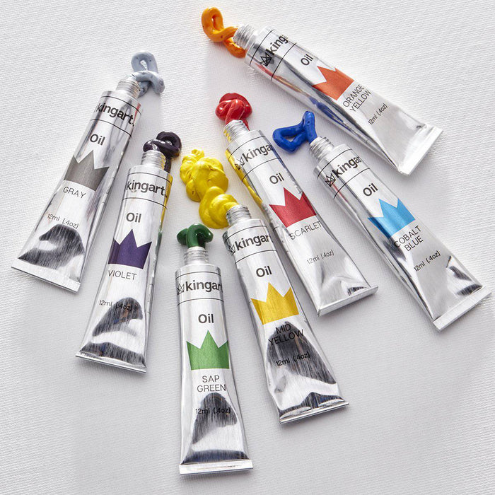 KINGART® PRO Artist Oil Paint, 12ml (.4oz),  Set of 24 Unique Colors - KINGART