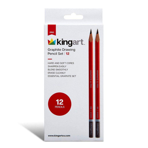 KINGART® PRO Graphite Sketching & Drawing Pencils, Set of 12 - KINGART