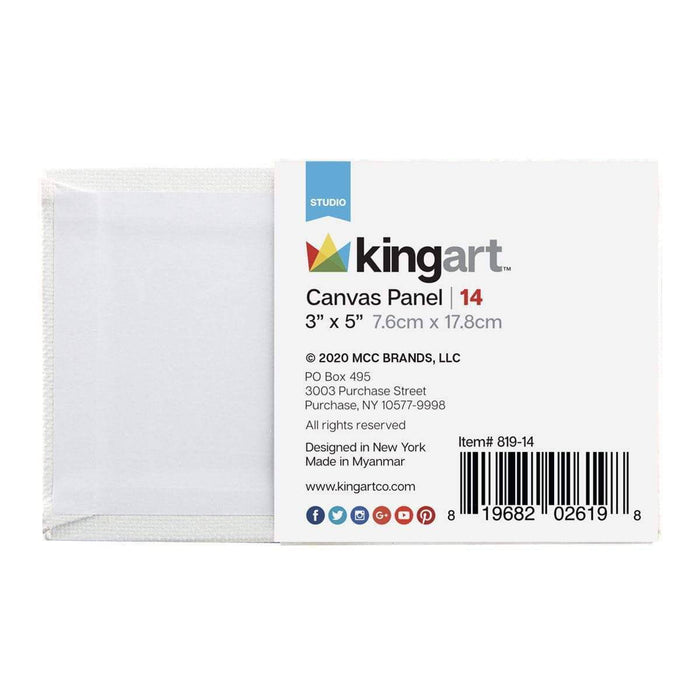 KINGART® Canvas Panels, Classic, 3" x 5", 14-Pack - KINGART