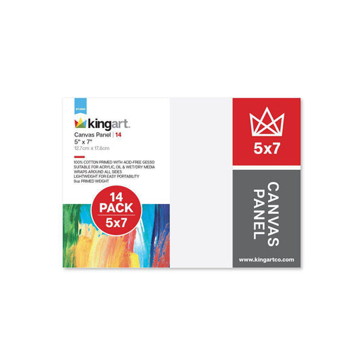 KINGART® Canvas Panels, Classic, 5" x 7", 14-Pack - KINGART