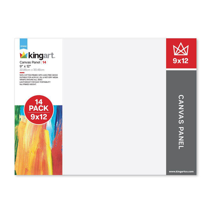 KINGART® Canvas Panels, Classic, 9" x 12", 14-Pack - KINGART