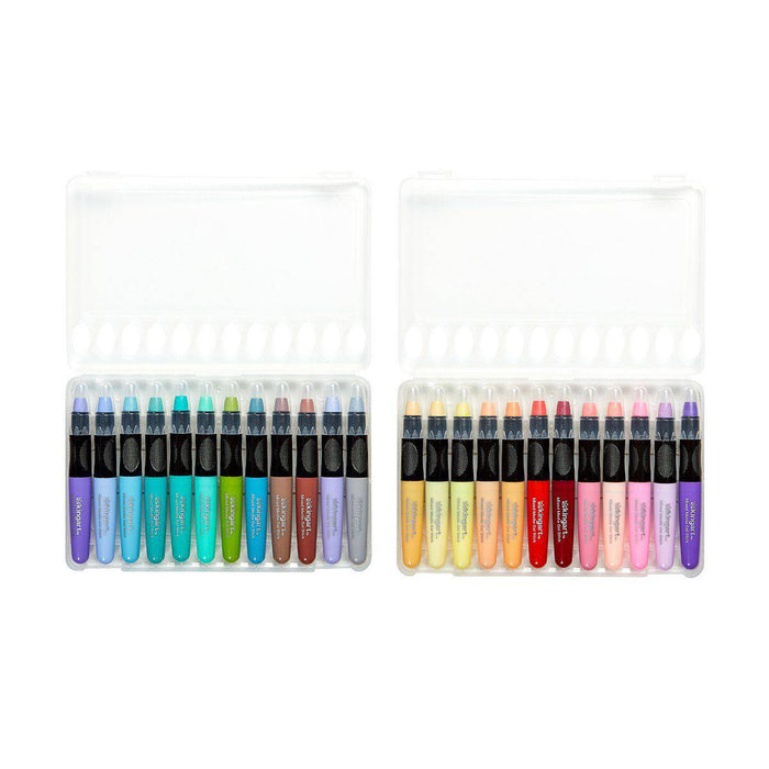 KINGART® Gel Stick Artist Mixed Media Crayons, Set of 24 Unique Pastel Colors - KINGART