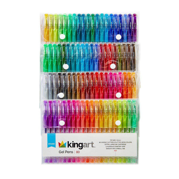 KINGART Soft Grip Gel Pen Set - Set of 30