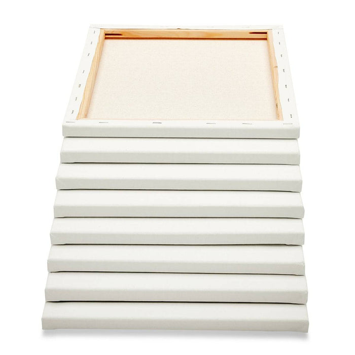 KINGART® Stretched White Canvas 11" x 14", 100% Cotton, Gesso-Primed, 8-Pack - KINGART