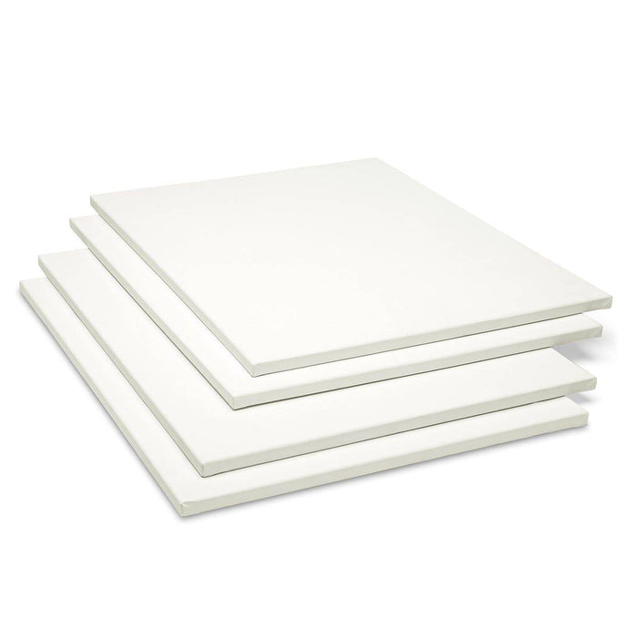 KINGART® Stretched White Canvas 18" x 24", 100% Cotton, Gesso-Primed, 4-Pack - KINGART