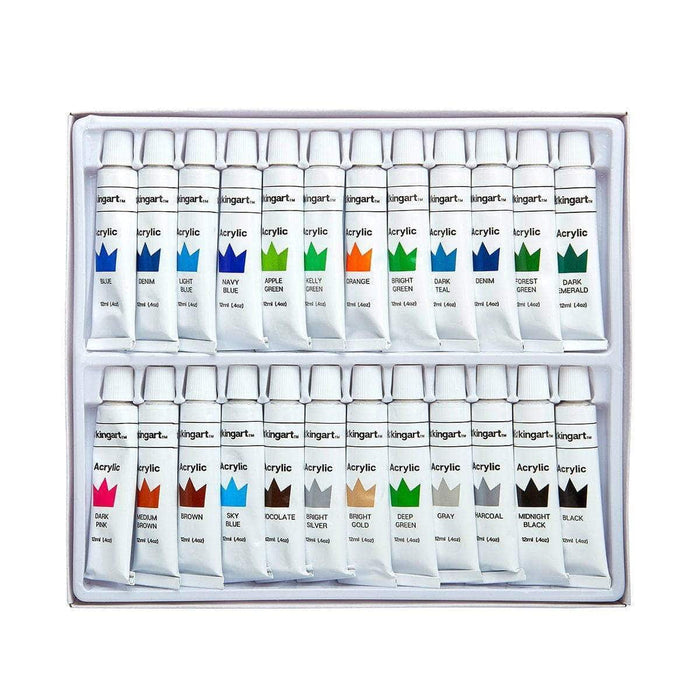 KINGART® Studio Acrylic Paint, 12ml (.4oz), Set of 48 Unique Colors - KINGART