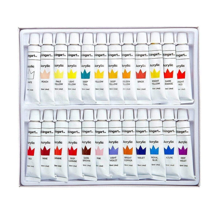 KINGART® Studio Acrylic Paint, 12ml (.4oz), Set of 48 Unique Colors - KINGART