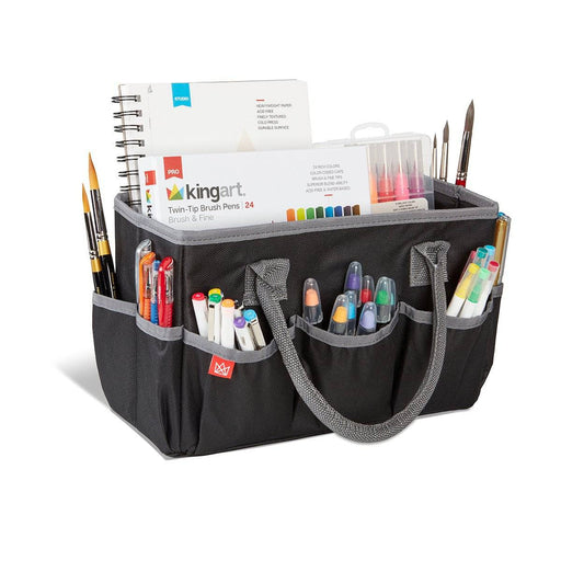 KINGART® Studio Art Organizer, Craft & Storage Travel Canvas Tote Bag - KINGART