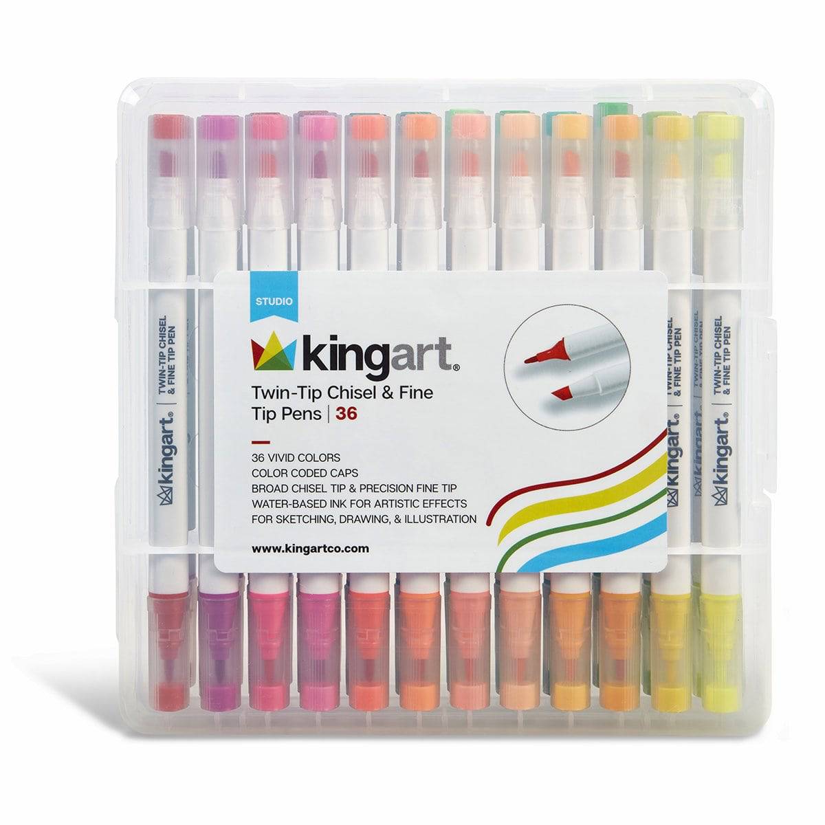 Kingart Pro Coloring Brush Pens - Set of 48