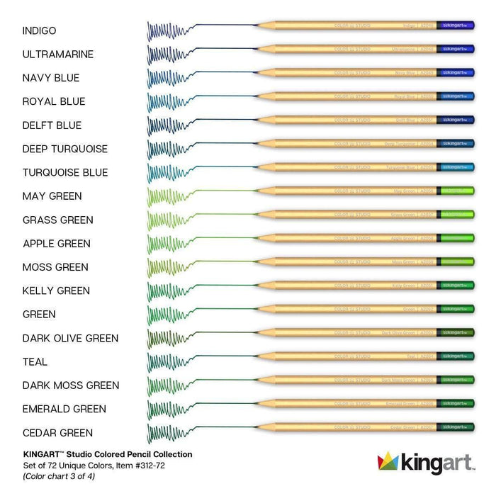 KINGART® Studio Colored Pencil Set, 72 Unique Colors - KINGART