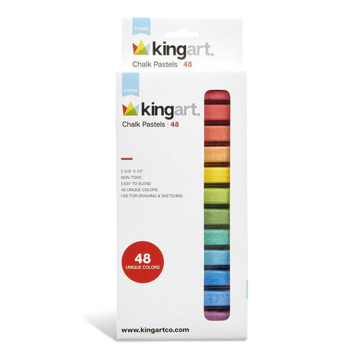 KINGART® Studio Colored Square Chalk Pastels, Set of 48 Unique Colors - KINGART