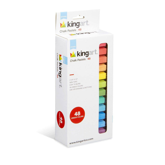 KINGART® Studio Colored Square Chalk Pastels, Set of 48 Unique Colors - KINGART