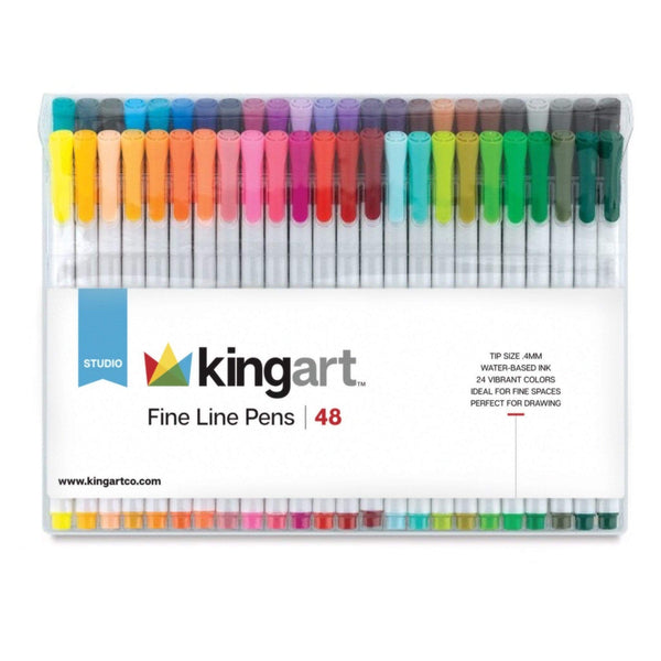 KINGART Fine Line Color Ink Pens, Set of 24 Unique Colors, Size 04 mm  (418-24) 