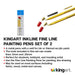 KINGART® Studio Fine Line Painting Pen 2-Pack Set,  Stem Flow .5mm & .25mm, Applicable with Inks, Acrylics & Water Based Media - KINGART