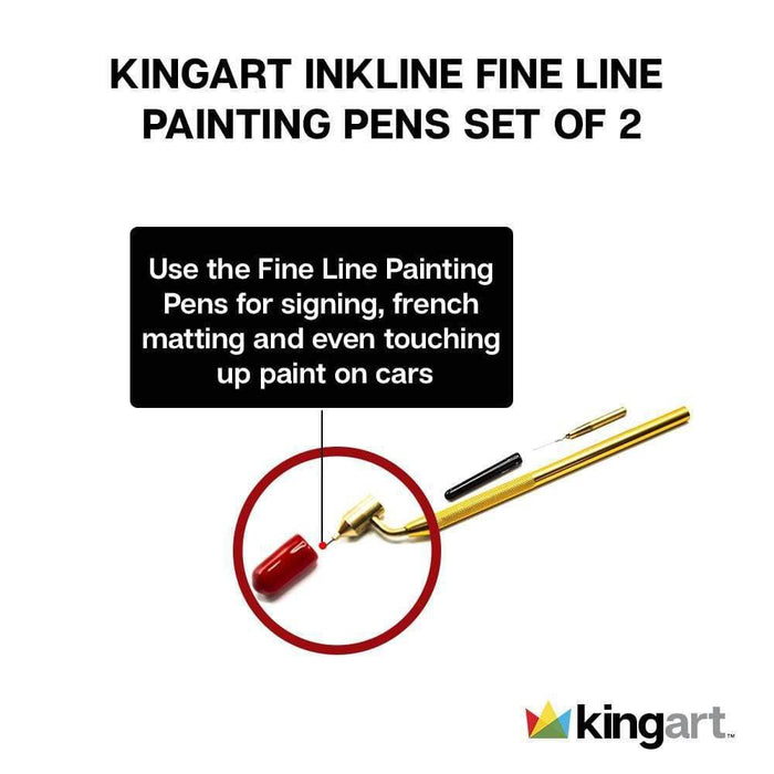 KINGART® Studio Fine Line Painting Pen 2-Pack Set,  Stem Flow .5mm & .25mm, Applicable with Inks, Acrylics & Water Based Media - KINGART