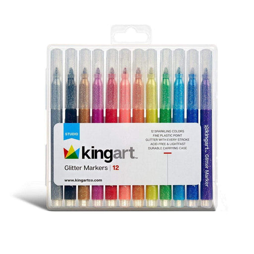 KINGART® STUDIO Glitter Markers, Set of 12 - KINGART