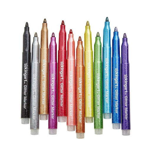 KINGART® STUDIO Glitter Markers, Set of 12 - KINGART