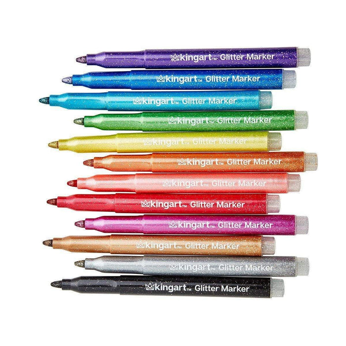 KINGART® STUDIO Glitter Markers, Set of 12 - KINGART