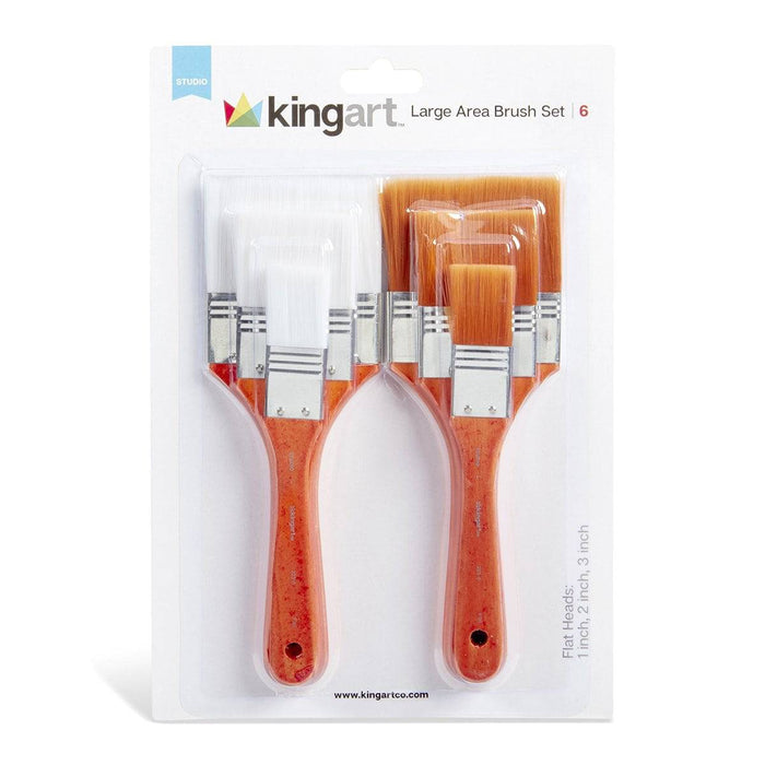 KINGART® Studio Large Area Brushes, Set of 6 - KINGART