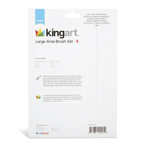 KINGART® Studio Large Area Brushes, Set of 6 - KINGART