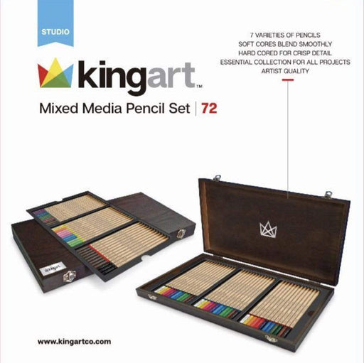 KINGART® Studio Series Pencil Collection in Wood Case, Set of 72 - KINGART