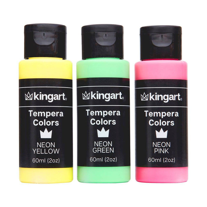 KINGART® Studio Tempera Paint, Washable, 60ml (2oz) Bottle, Set of 18 Unique Colors - KINGART