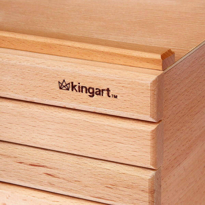 KINGART® Studio Wooden Artist Storage Box, 6-Drawer, Designed Storage for Art Materials, Natural Finish - KINGART