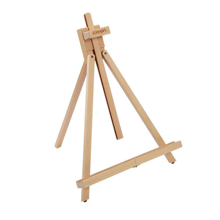 KINGART® Studio Wooden Artist Tabletop Easel, Portable & Adjustable with Folding A-Frame, Natural Beechwood - KINGART