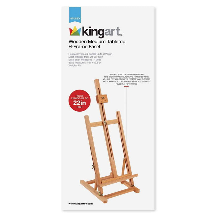 KINGART® Studio Wooden Medium Tabletop H-Frame Easel - KINGART