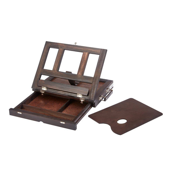 Kingart Wooden Tabletop Easel with Drawer, Espresso Finish