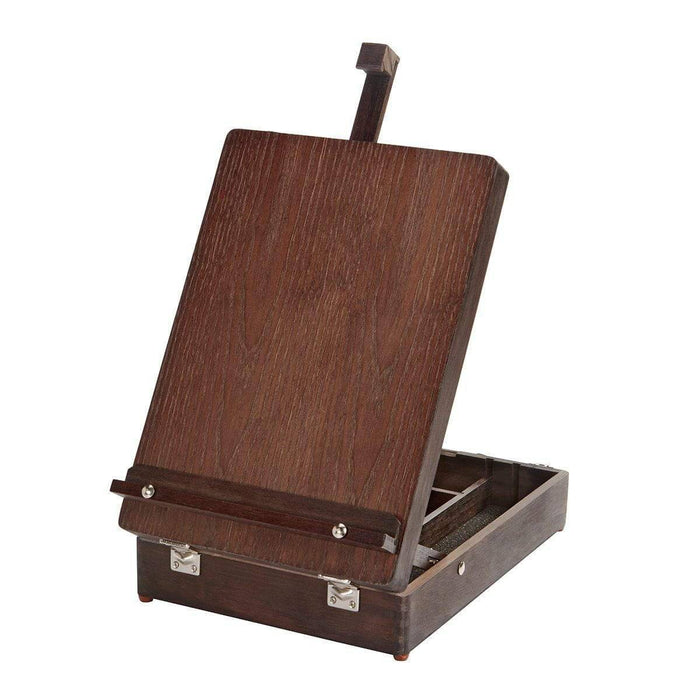 KINGART® Studio Wooden Tabletop Easel Art Box, Adjustable & Portable, Espresso Finish - KINGART