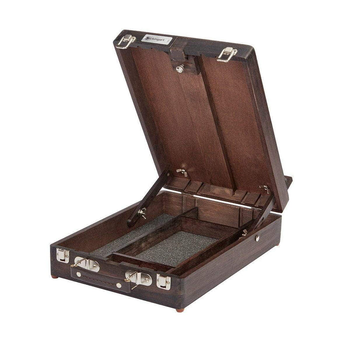 KINGART® Studio Wooden Tabletop Easel Art Box, Adjustable & Portable, Espresso Finish - KINGART