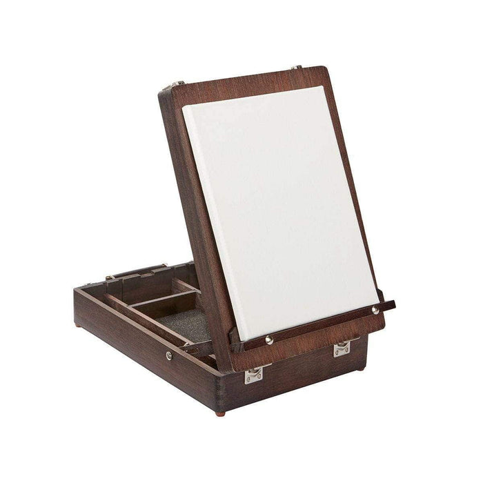 KINGART® Studio Wooden Tabletop Easel Art Box, Adjustable & Portable, Espresso Finish - KINGART