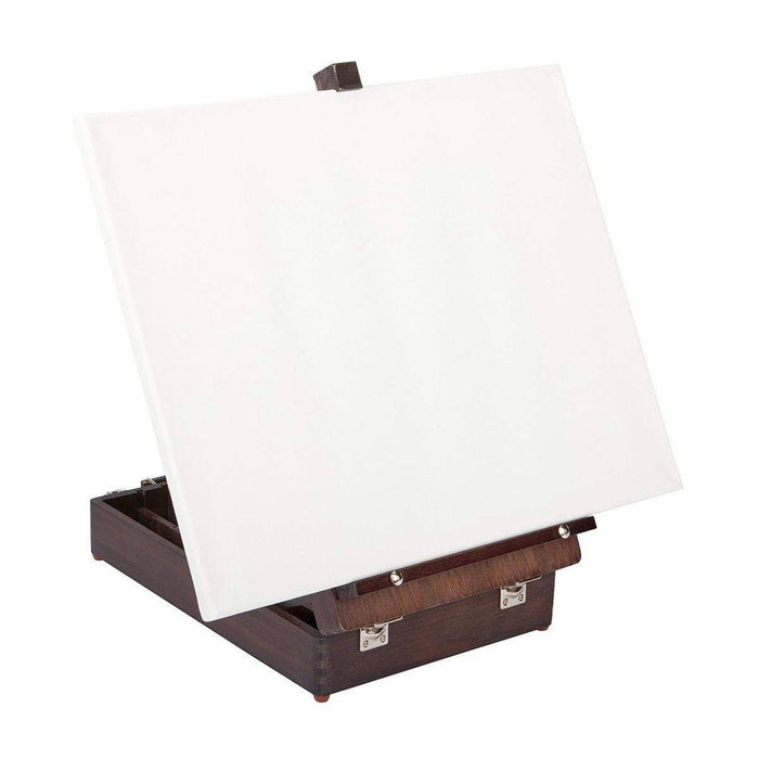 KINGART® Studio Wooden Tabletop Easel Art Box, Adjustable & Portable, Espresso Finish - KINGART