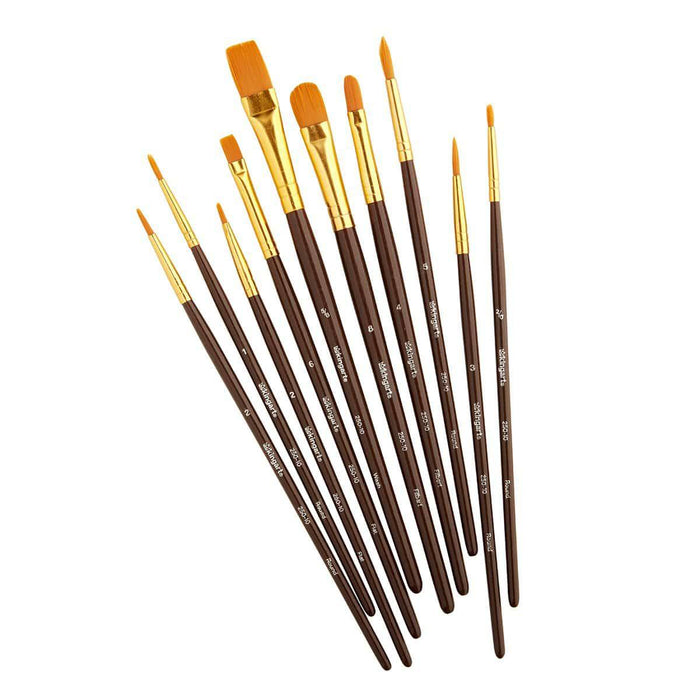 KINGART® Value Pack All-Purpose Art, Craft & Hobby Paint Brushes, Set of 10 - KINGART