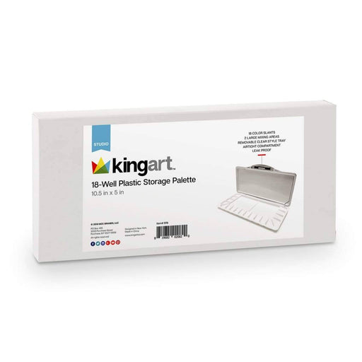 KINGART® Watercolor Airtight Leak Proof Portable Palette 18-Well & Mixing Tray - KINGART