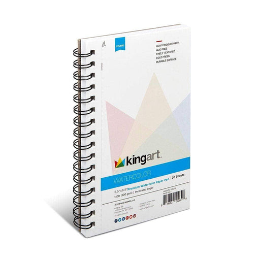 KINGART® Watercolor Paper 2-Pack, Cold Pressed, Acid Free & Perforated, 5.5 X 8.5", 30 Sheets (Per Pad) - KINGART