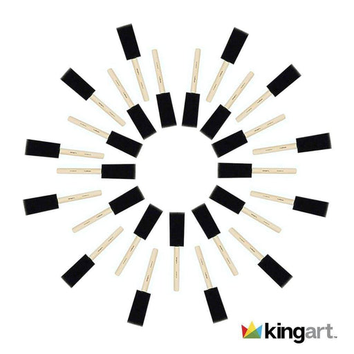 KINGART® Foam Brush Value Pack, Size 1”, 25 Brushes - KINGART