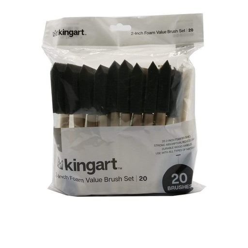 KINGART® Foam Brush Value Pack, Size 2”, 20 Brushes - KINGART