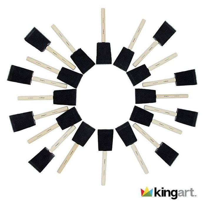 KINGART® Foam Brush Value Pack, Size 2”, 20 Brushes - KINGART