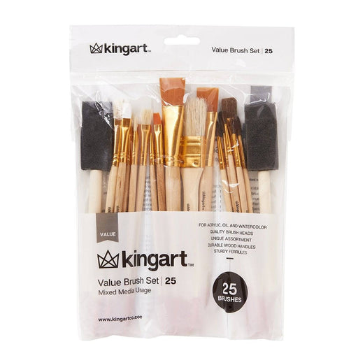 KINGART® Value Brush Set 25-Pack - KINGART