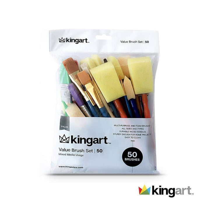 KINGART® Value Pack Brush Set 50-Pack - KINGART