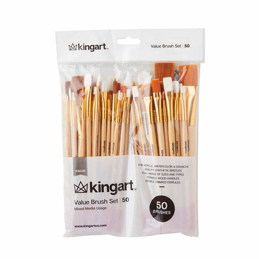 KINGART® Value Pack Brushes, Set of 50 - KINGART